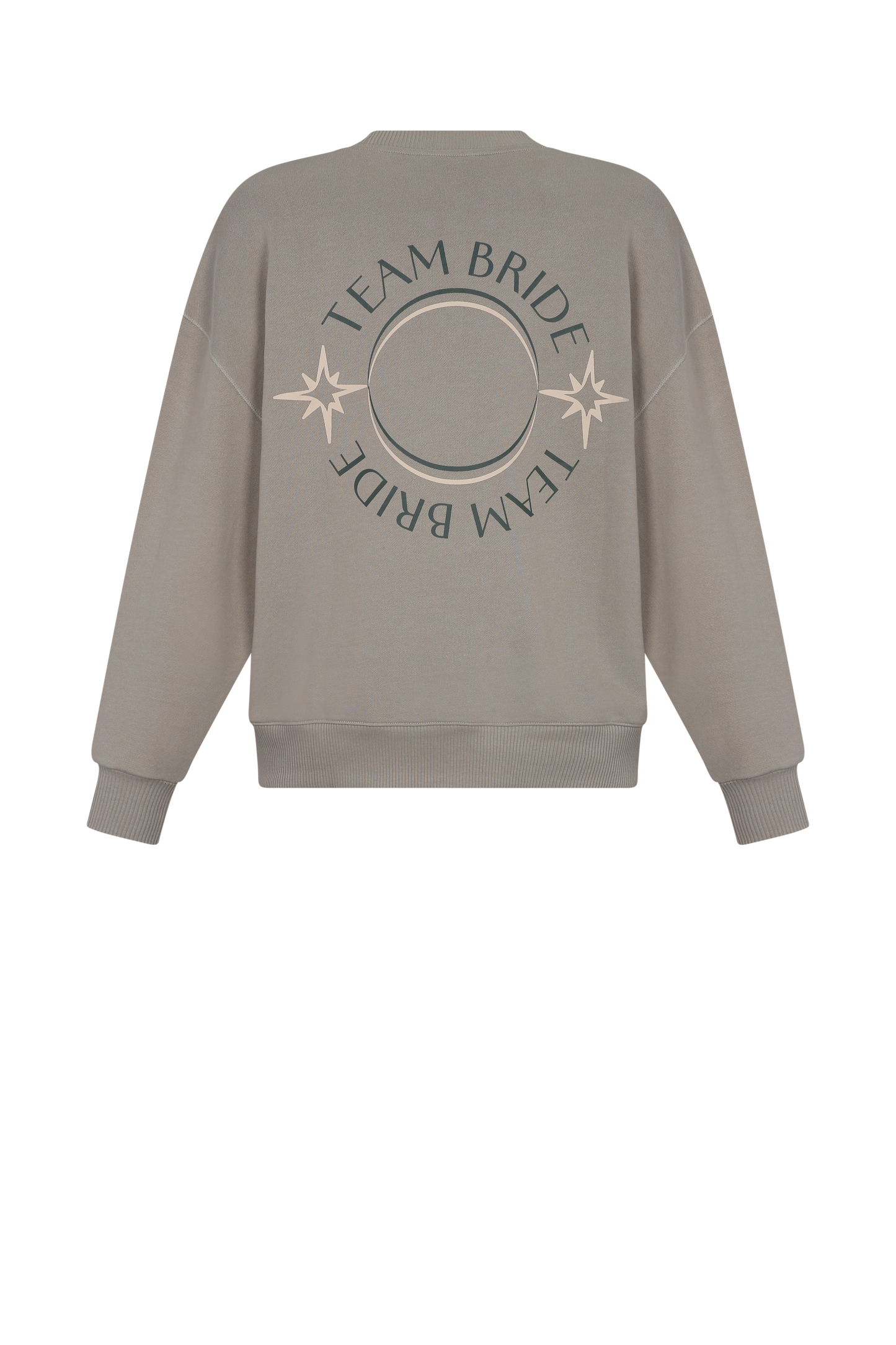 Polera Kyle oversize de algodón gris diseño en la espalda " Team Bride" Clubmatte