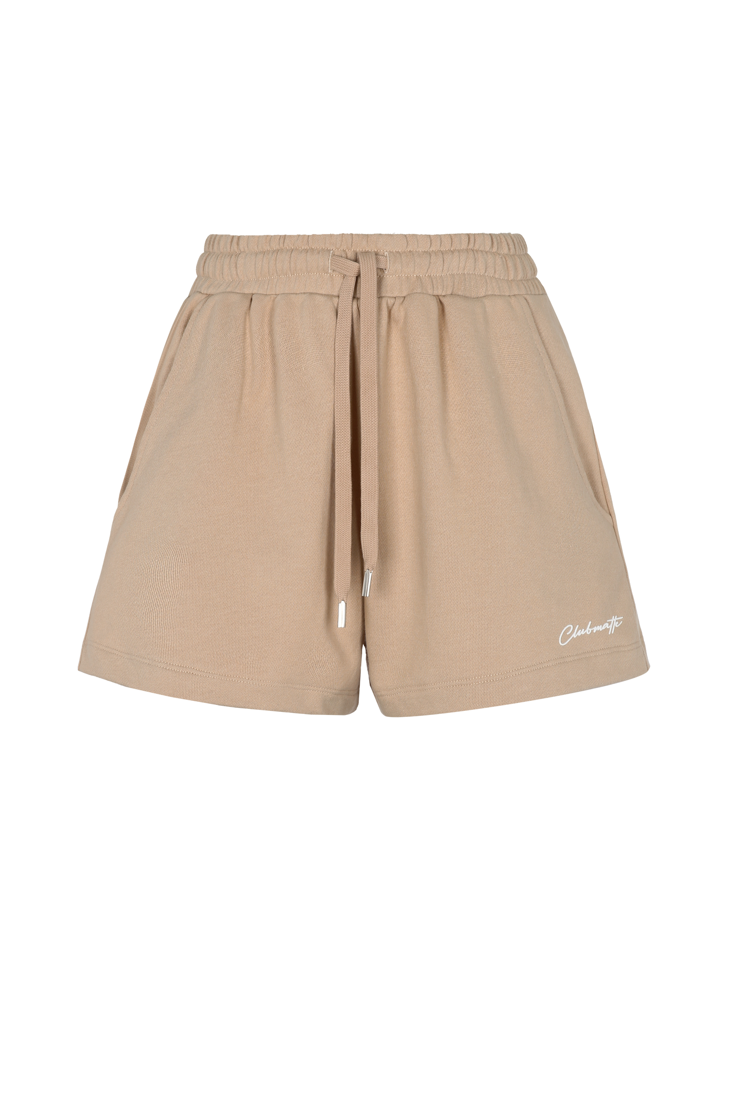 Short Sarah de algodón beige, con bolsillos y cinta para ajuste Clubmatte