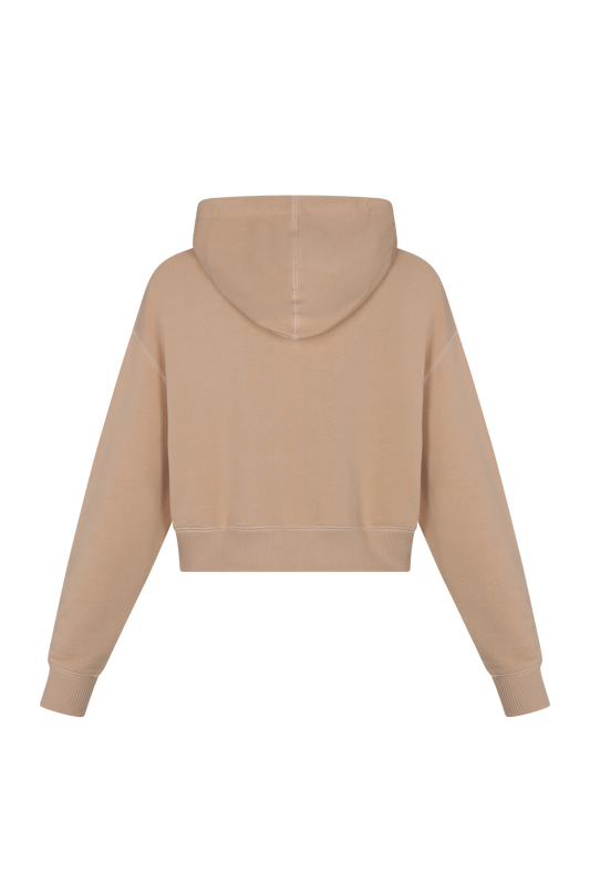 Polera Sarah hoodie  de algodón Beige  Clubmatte