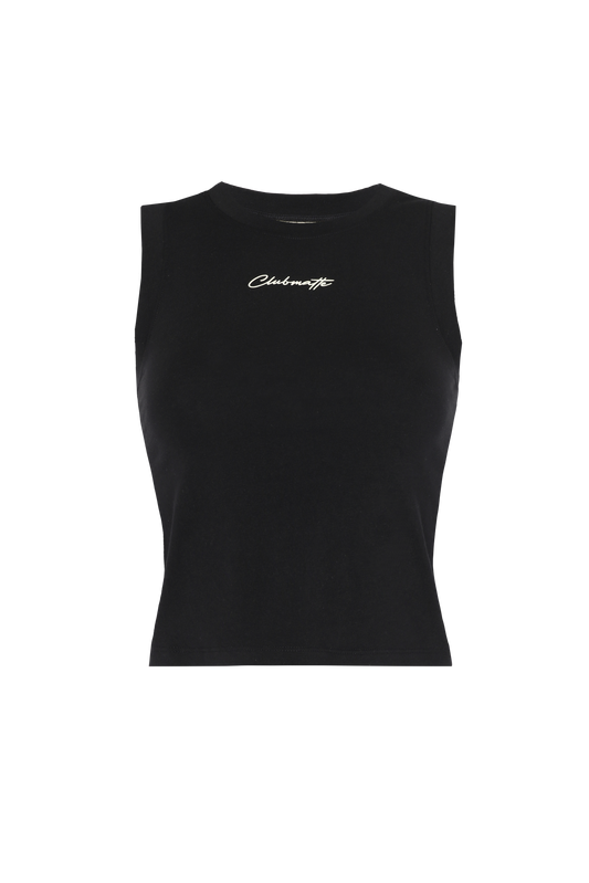 Top Llily  sin mangas de algodón negro Clubmatte