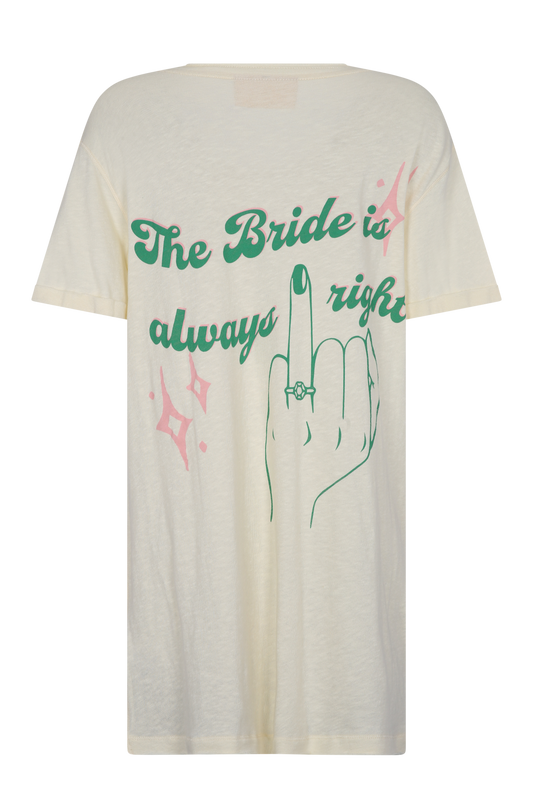 Túnica Lola estampado posterior con la frase "The bride is always rigth" Clubmatte