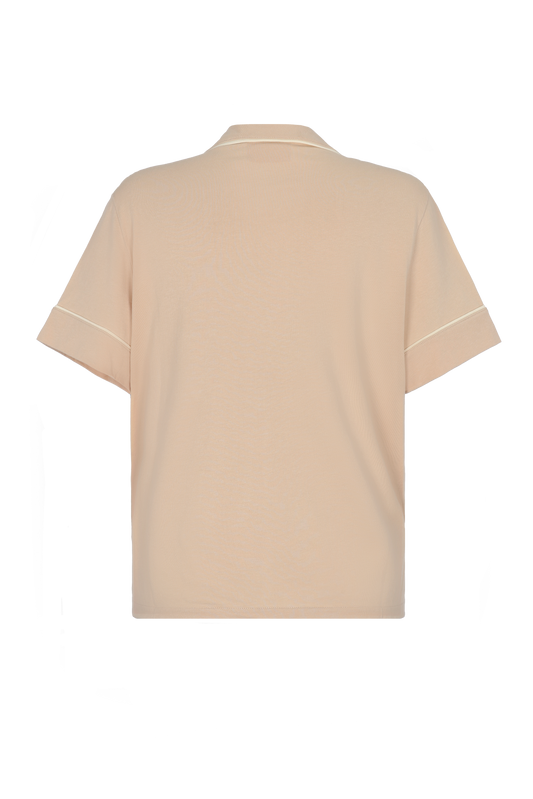 Pijama Alaia - polo de seda color beige  Clubmatte vista posterior